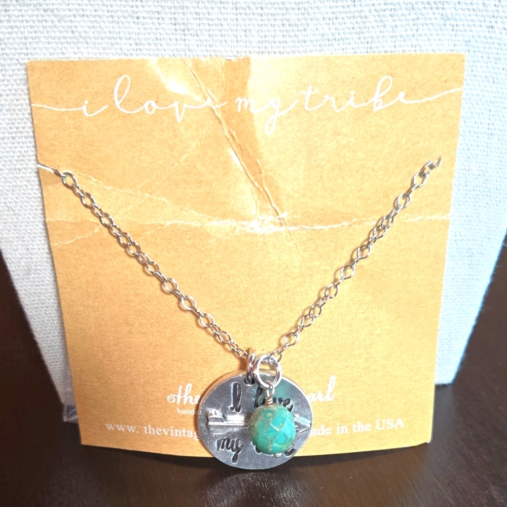The Vintage Pearl USA Handmade 'I Love My Tribe' Necklace